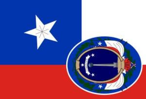 Chilean flag circa 1817 - tilted Lone Star detail