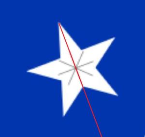 Flag of Chile - LONE STAR slightly tilted West -same angled line from Chiloe in Chile to Big Bend in Texas