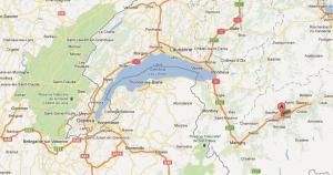 SION in SWITZERLAND near GENEVE (Large Hadron Collider) - fish or half moon lake