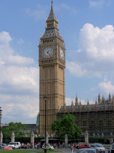 BIG BEN Square tower & Circle clock at the House of Parliament in London