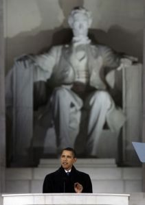Barack Obama at the Lincoln Memorial during the "WE ARE ONE" Inaugural Celebration