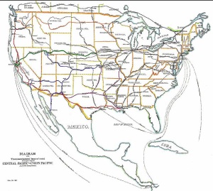 US Pacific Railroads 1887