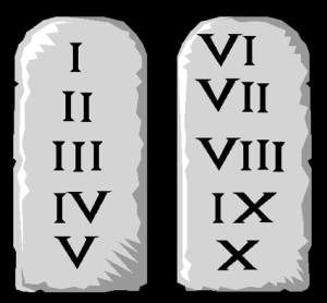 The 10 Commandment in Roman numerals