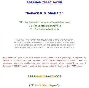 Abraham Isaac Jacob - Obama and Fukushima