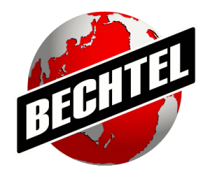 BECHTEL logo -why are the Oceans in RED...?-