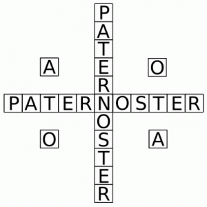Pater Noster derived of rearranging the letters of the "Sator / Rotas / Opera" square